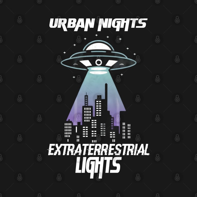 Urban Nights Extraterrestrial Lights UFO Cityscape Design by TF Brands