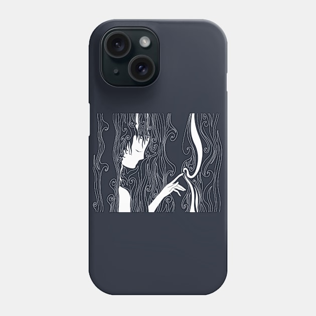 Stylized Woman Profile - white Phone Case by DoZav