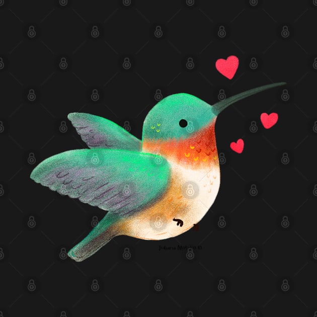 Ruby Throated Hummingbird in love by julianamotzko