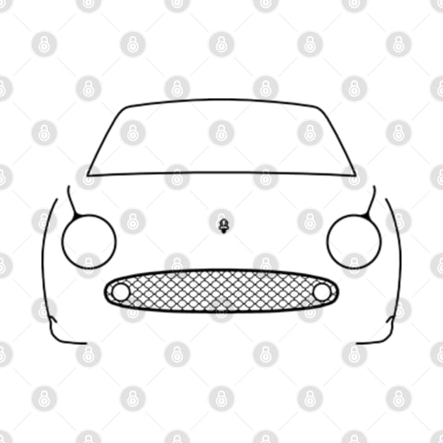 Nissan Figaro classic car black outline graphic by soitwouldseem