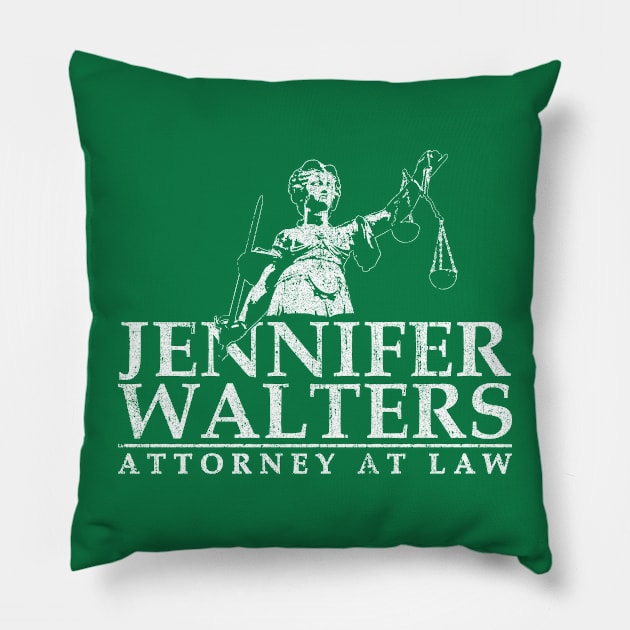 Jennifer Walters Attorney At Law Pillow by huckblade