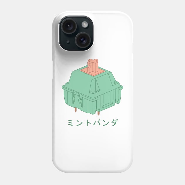 Mint Panda Mechanical Keyboard Cherry MX Switch with Japanese Writing Phone Case by Charredsky