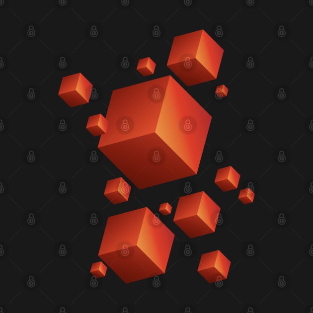 Floating Cubes red by Studio DAVE