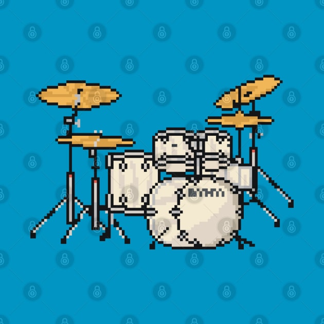 Pixel White Drum Set by gkillerb