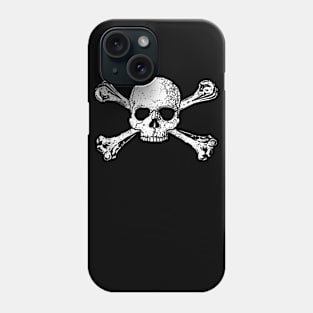 Skull and Crossbones 1 White - Distressed Phone Case