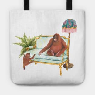 Vintage Orangutan & Baby Tote