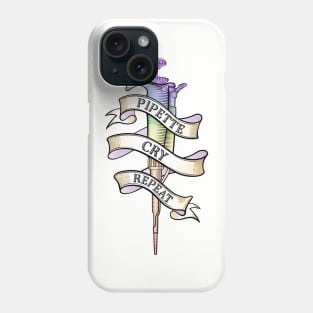 Pipette Cry Repeat PCR Science Tattoo Style Design Phone Case