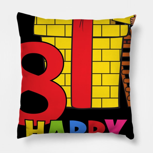 8th Birthday Party 8 Year Old Eight Years Pillow by KidsBirthdayPartyShirts