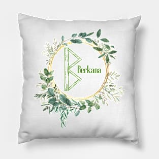 Berkana Rune Nordic Futhark Flower Wreath Runic Pillow