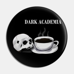 Dark academia coffee and skull Pin