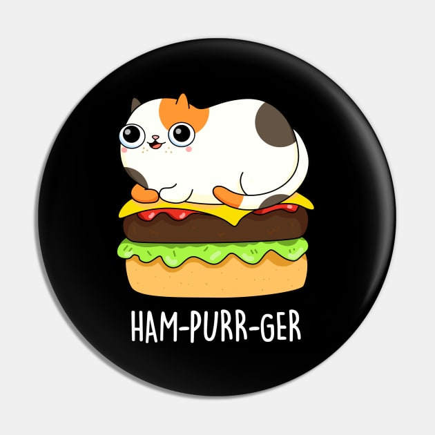 Ham-purr-get Cute Cat Burger Pun Pin by punnybone