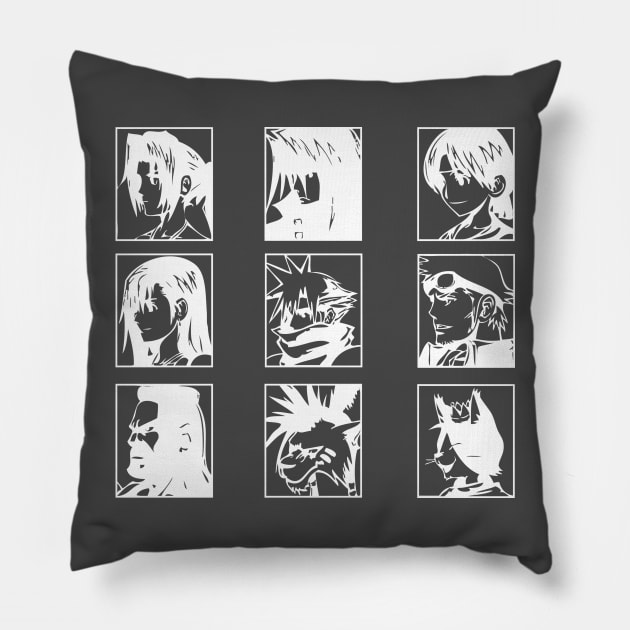 Final Fantasy VII "Choose Your Hero" Pillow by Fadelias