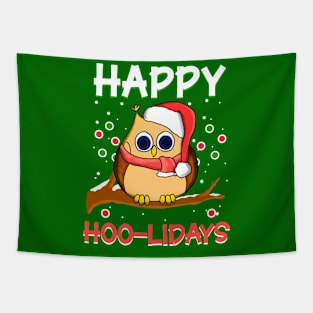 Happy Hoo Lidays Hoolidays Owl Owlidays Christmas Tapestry