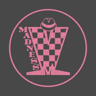 Madness Vintage Plastisol Texture Checkerboard Pink T-Shirt