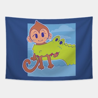 Monkey and Crocodile Tapestry