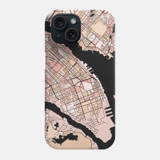 Halifax Map Pattern in Soft Pink Pastels Phone Case