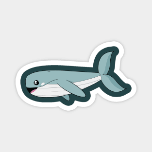 Blue Whale Cartoon Magnet