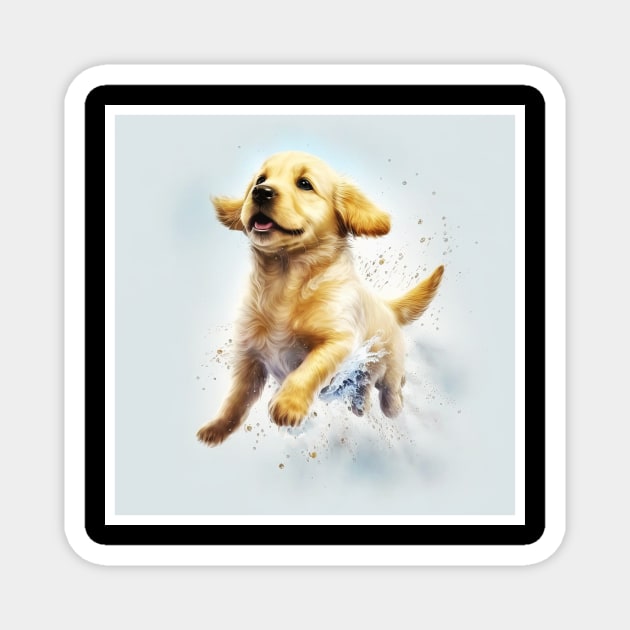 Golden Retriever Dog, Puppy Dog Magnet by logiamerch