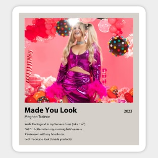 Made You Look pink hoodie - Meghan Trainor lyrics Sticker for