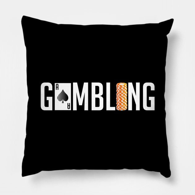 Awesome Gambling Casino Gamblers Card Games Chips Pillow by theperfectpresents