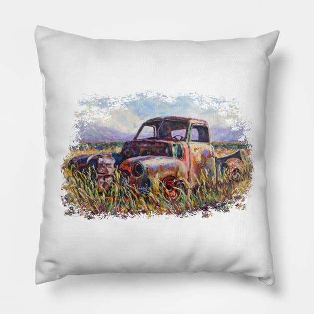 RatRod Abandon on the High Plains Pillow by Ferdworks Fun Shirts