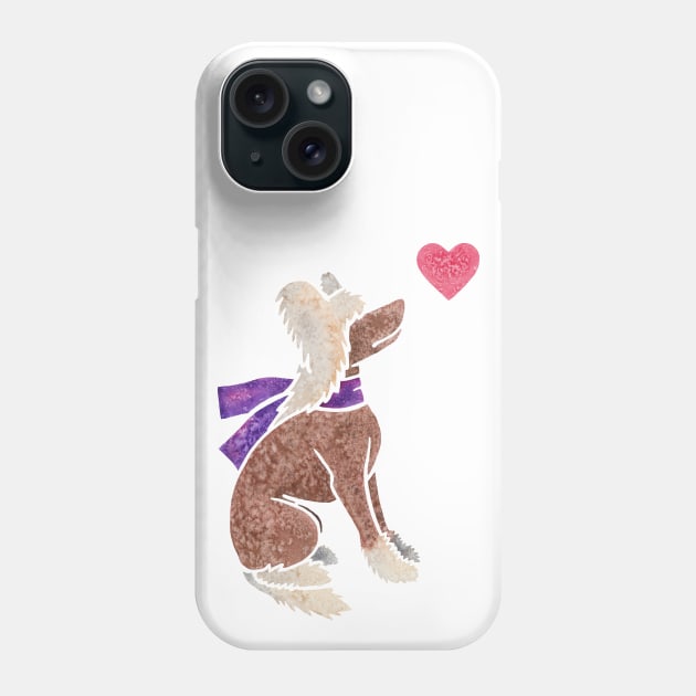 Watercolour Chinese Crested Dog Phone Case by animalartbyjess