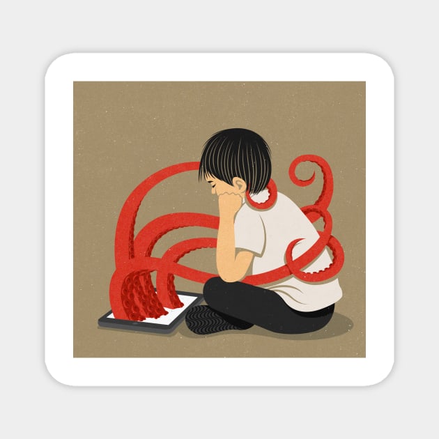 iPad Octopus Magnet by John Holcroft