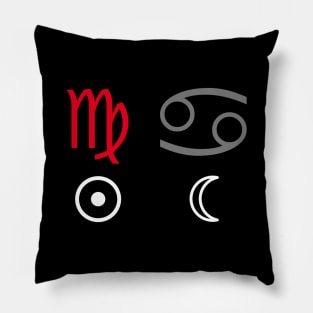 Virgo Sun Cancer Moon Zodiac Sign Pillow