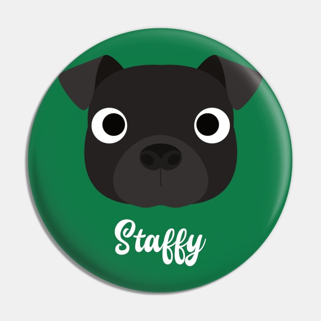 Staffy - Staffordshire Bull Terrier Pin by DoggyStyles