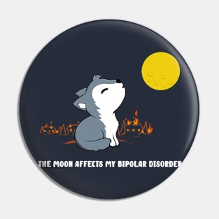 Bipolar disorder wolf Pin