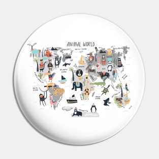 Animal World Map Pin