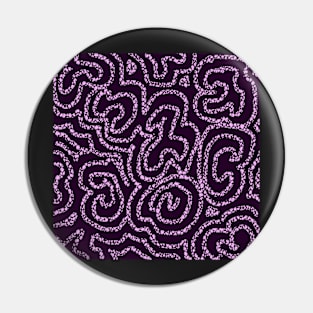 Textured Lavender Doodle on Violet Abstract Pin