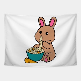 Chibi Bunny Eating Carrot Ramen  2.0 Tapestry