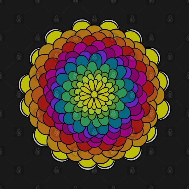 Rainbow Mandala flower by YukiRozen