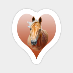 Palomino Horse on Terracotta Colored Heart Magnet