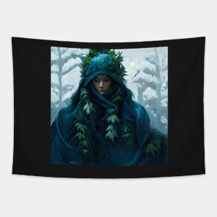 Girl in Winter Robe - best selling Tapestry