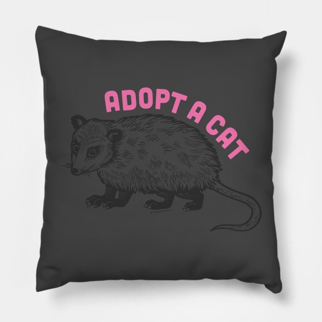 ADOPT A CAT Pillow by toddgoldmanart