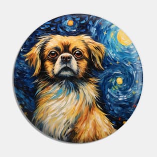 Tibetan Spaniel painting Pin