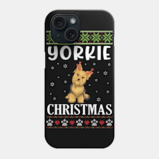 Yorkie Dog Dancing With Snow Merry Christmas Day Daddy Mommy Phone Case