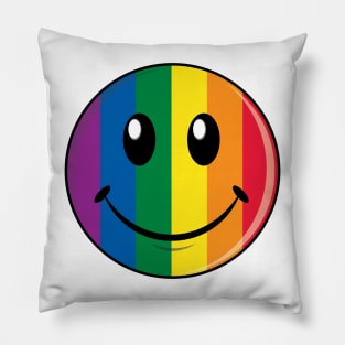 Rainbow Smiley Pillow