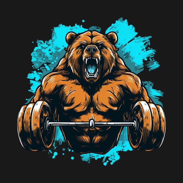bear at gym by weirdesigns