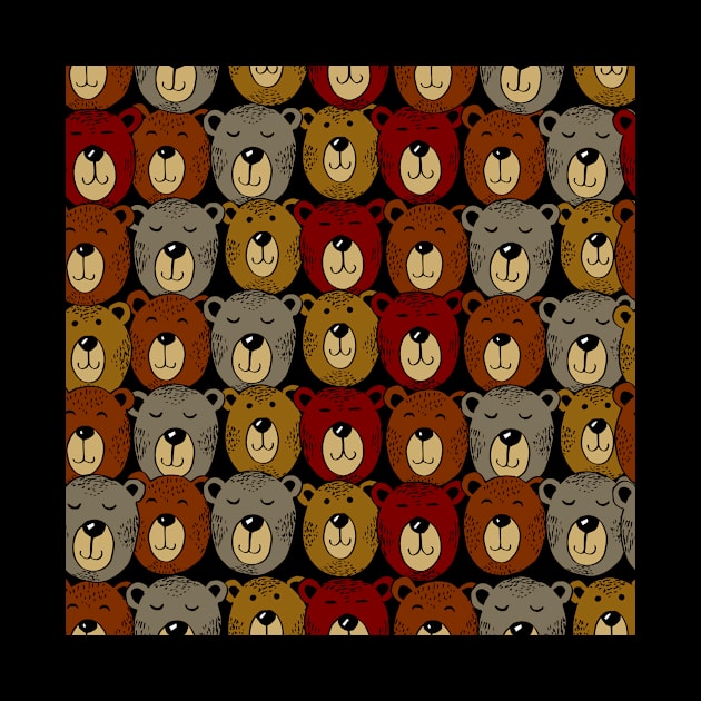 Cute bear seamless pattern background. by Handini _Atmodiwiryo