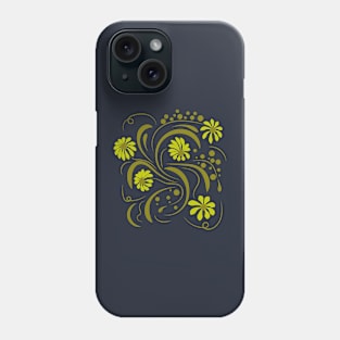 Folk flowers floral art print Flowers abstract art Phone Case