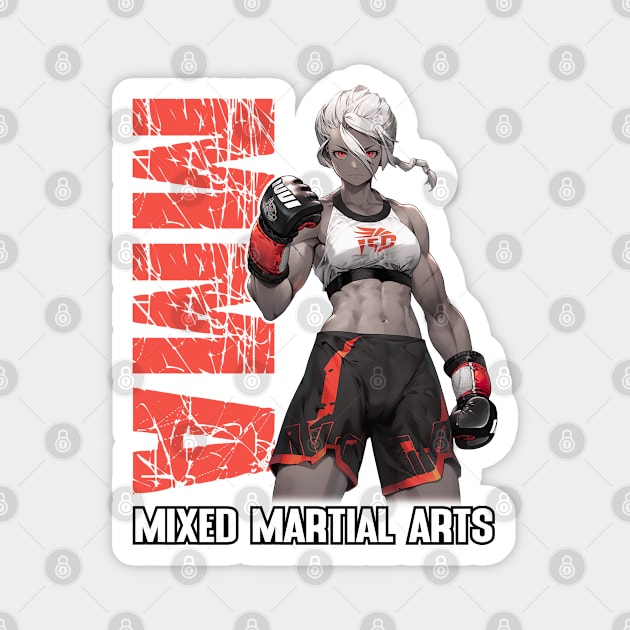 MMA Fighter – Anime Sticker Magnet by KAIGAME Art