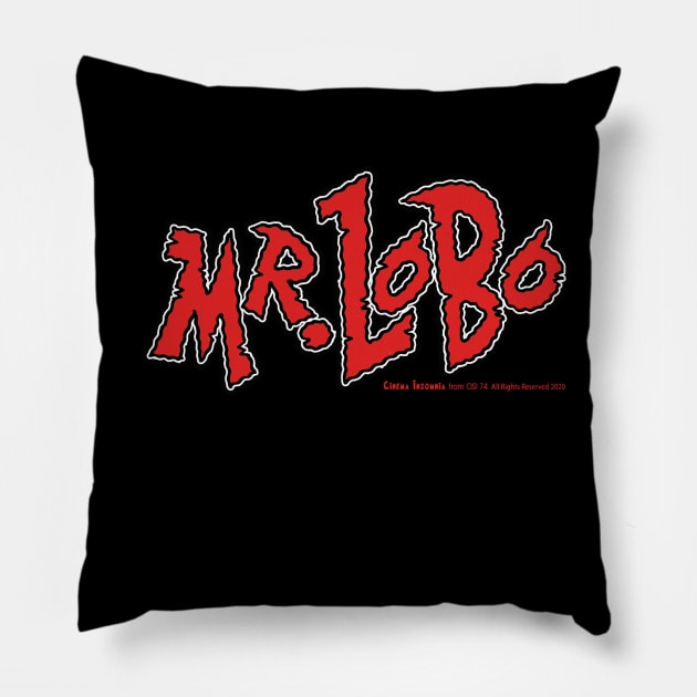 Mr. Lobo Logo Red Pillow by OSI 74