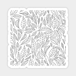 Minimalist seamless floral pattern with contour leaves. Abstract background. Magnet