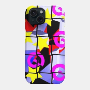 Colorful 80's Abstract Pattern in Blocks Phone Case