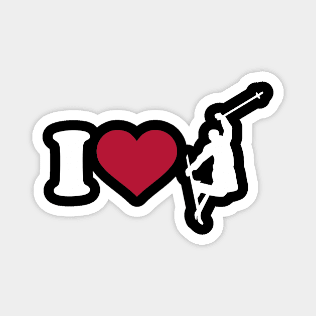 I love Skiing Magnet by Designzz