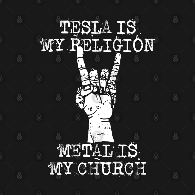 tesla is my religion by Grandpa Zeus Art