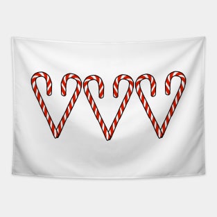 Christmas Candy Canes as Valentine Hearts Tapestry